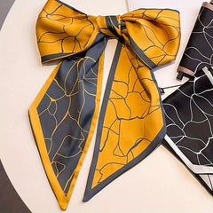 Flower Print Vintage Twilly Scarf Neckerchief French Style Hair Ribbon