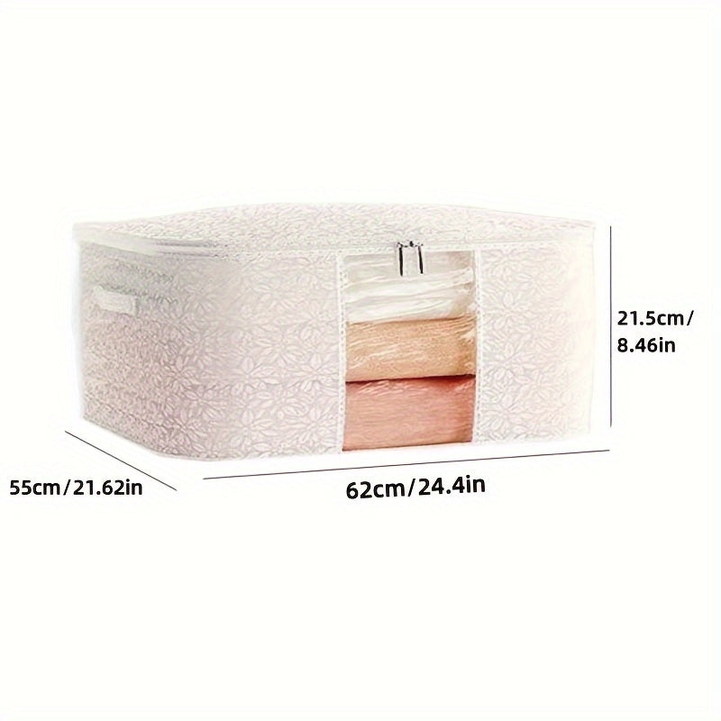 Transparent Wardrobe Organizer Flowers Foldable Storage Box