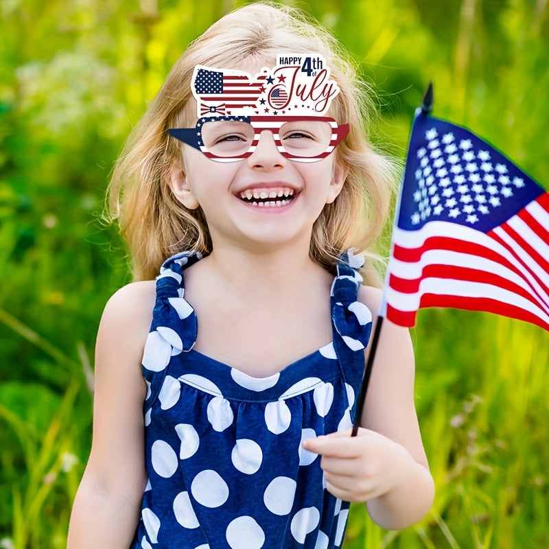 12 Pcs American Independence Patriotic 4th Of July Party Paper Sun Glasses