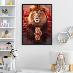 Lion Pattern Canvas Painting Poster for Home Wall Decor Art Gift