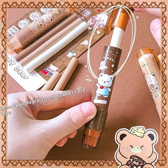 1pc Chocolate Bear Press Eraser Pen Type Clean Low Dust