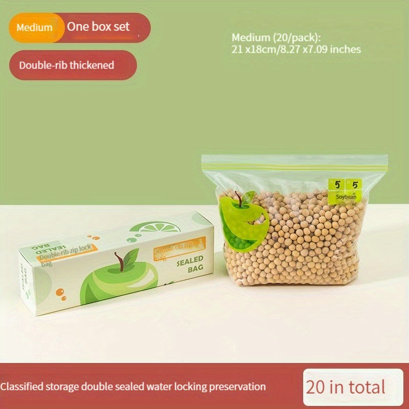 2 Boxes Refrigerator Fresh Keeping Bag Sealed Transparent Household