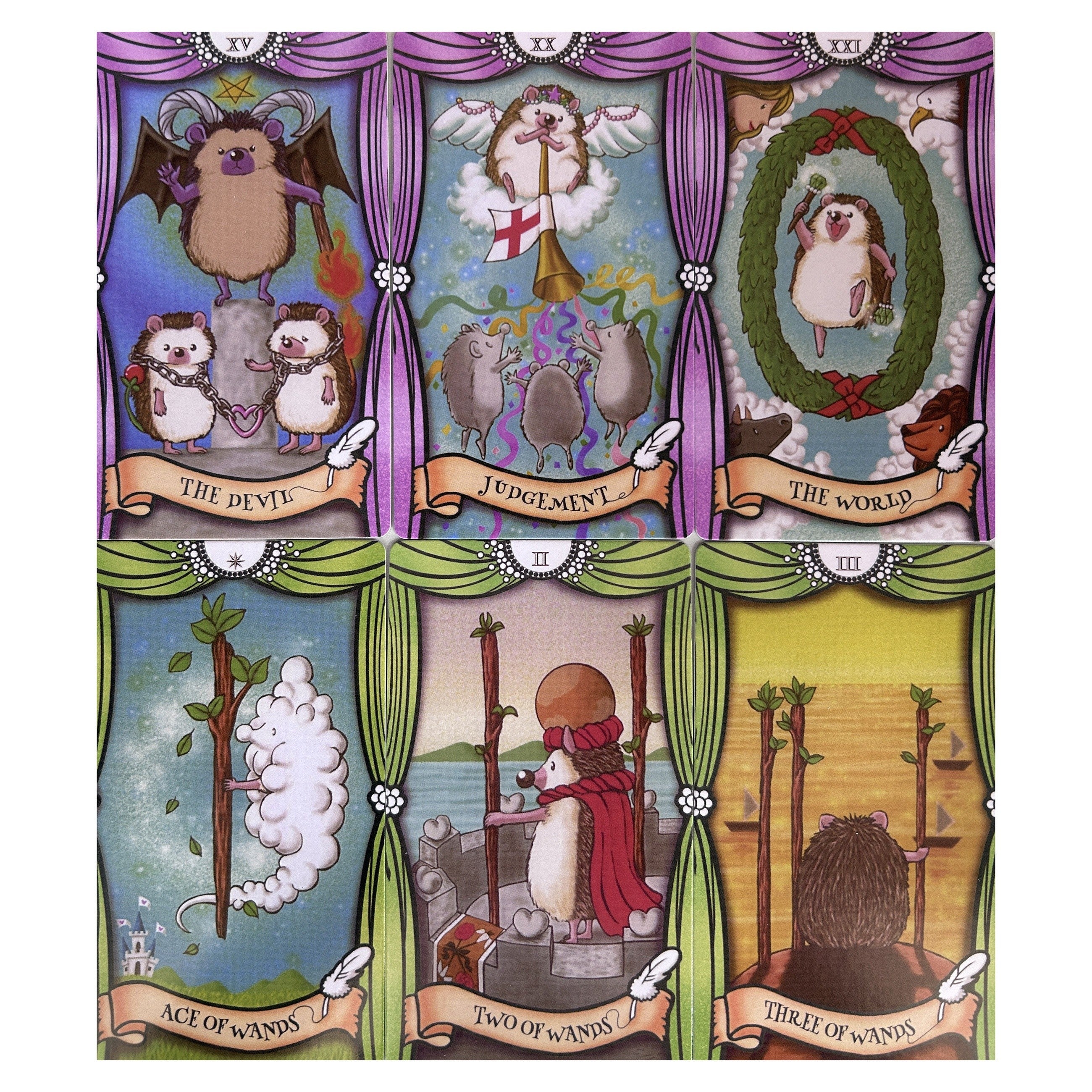 Hedgehog Tarot Cards & Guide for Family Outdoor Camping Activities