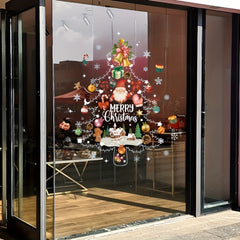 Christmas Glass Stickers - Tree Old Man Snowflake for Home Window