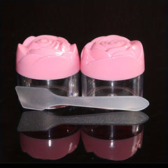 5pcs 20g Plastic Cosmetic Cream Containers With Rose Caps Makeup Sample