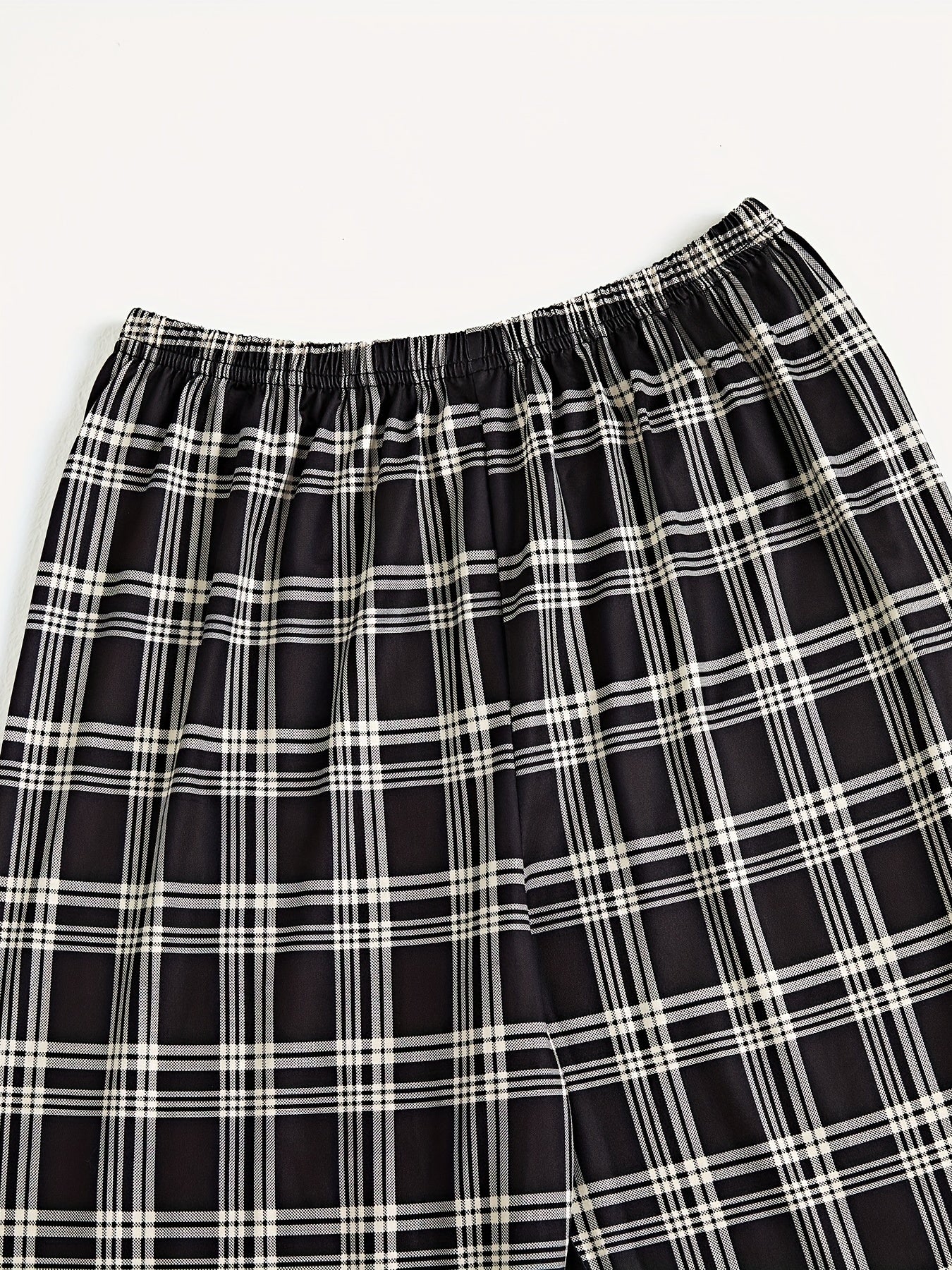 Plaid Sleep Bottoms Elastic Waistband Lounge Pants