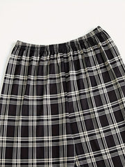 Plaid Sleep Bottoms Elastic Waistband Lounge Pants