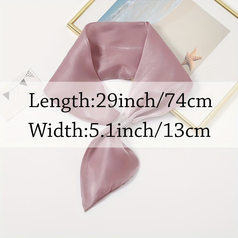 Glitter Sparkly Twilly Scarf Solid Ribbon Neckerchief Skinny Scarf