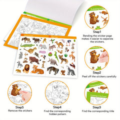 Animal Sticker Adventure Book - 10 Mysterious Scenes