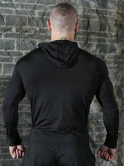 Xinso Men's 5pcs Fitness Set: Hooded Jacket, Compression Shirt