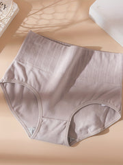 4pcs High Waist Jacquard Briefs Stretchy Intimates Panties Women's Lingerie