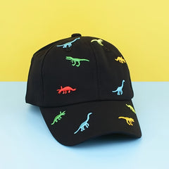 Kids Dino Embroidery Baseball Cap Boys Girls