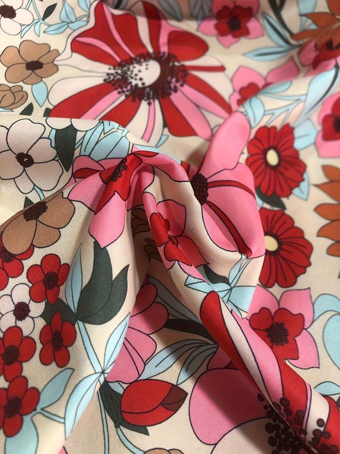 Floral Print Wide Leg Boho Pants