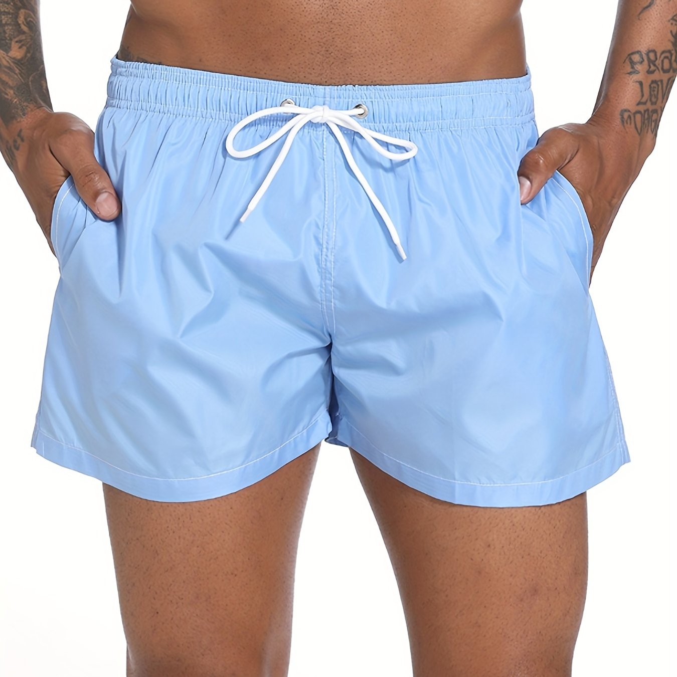 Men's Quick Drying Hawaiian Board Shorts with Mesh Lining & Pockets