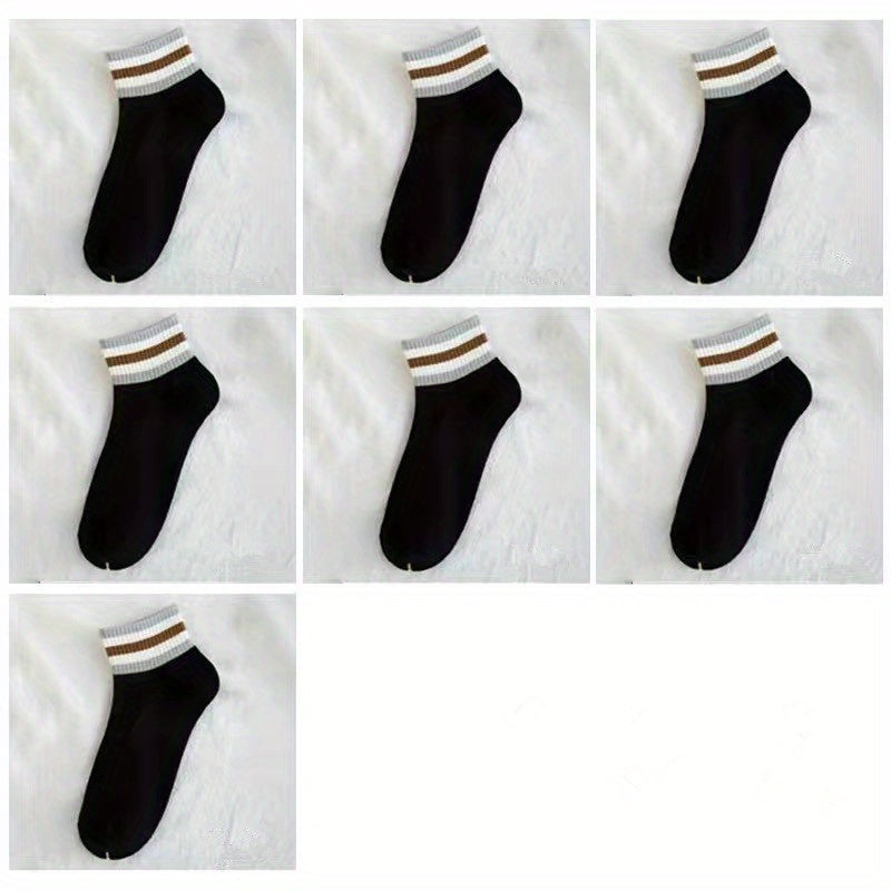 Retro Striped Crew Socks Men's Stockings All Seasons Outdoor Wear