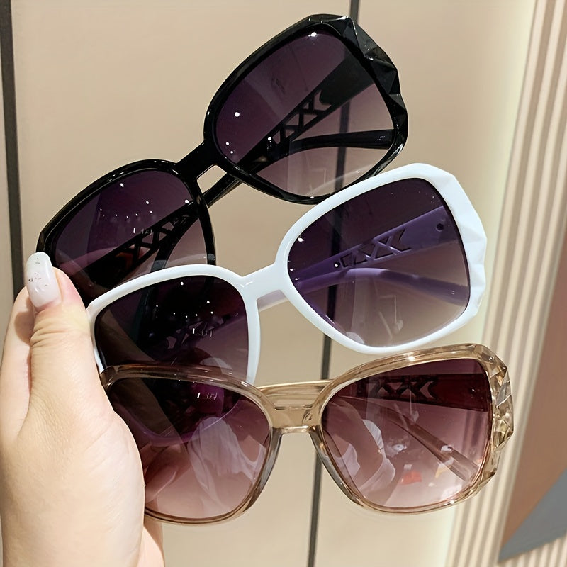 3 Pairs Large Cat Eye Sunglasses For Women Men UV400 Sun Shades