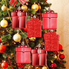 6pcs Red Gift Bag Christmas Tree Pendant Family Party Decorations