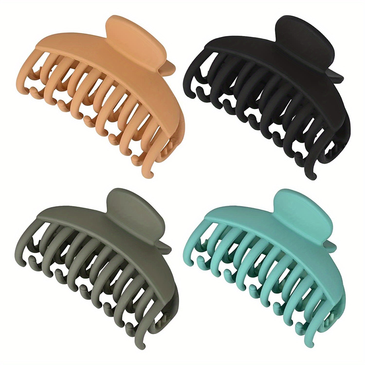 4pcs Frosted Hair Claw Ponytail Holder Women Girls Hair Claw