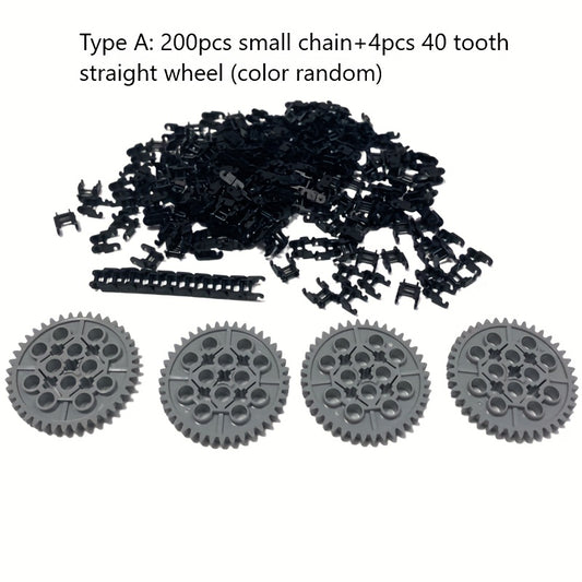 Chain Gear Bags MOC Technology Accessories Mechanical Gear Building Blocks