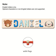 Personalized Name Puzzle with Handle Custom Wooden Letter