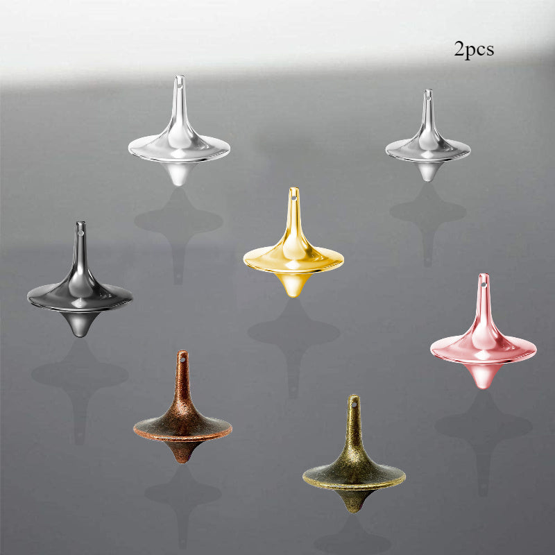 2pcs Metal Finger Spinners Smooth Spinning Top Compact Fidget Toy