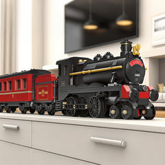 1106pcs Steam Train Building Blocks Model & Red Carriage Set