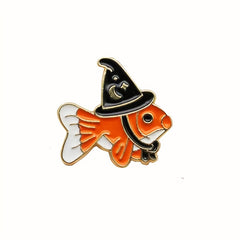 Little Fish Wearing Pointed Hat Goldfish Brooch Birthday Christmas Gift