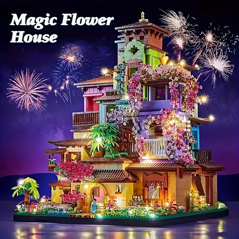 Magic Flower House Microbead Model Kit - High Difficulty Stacked Building Scene
