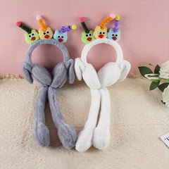 Quirky Plush Earmuffs with Movable Dolls for Couples