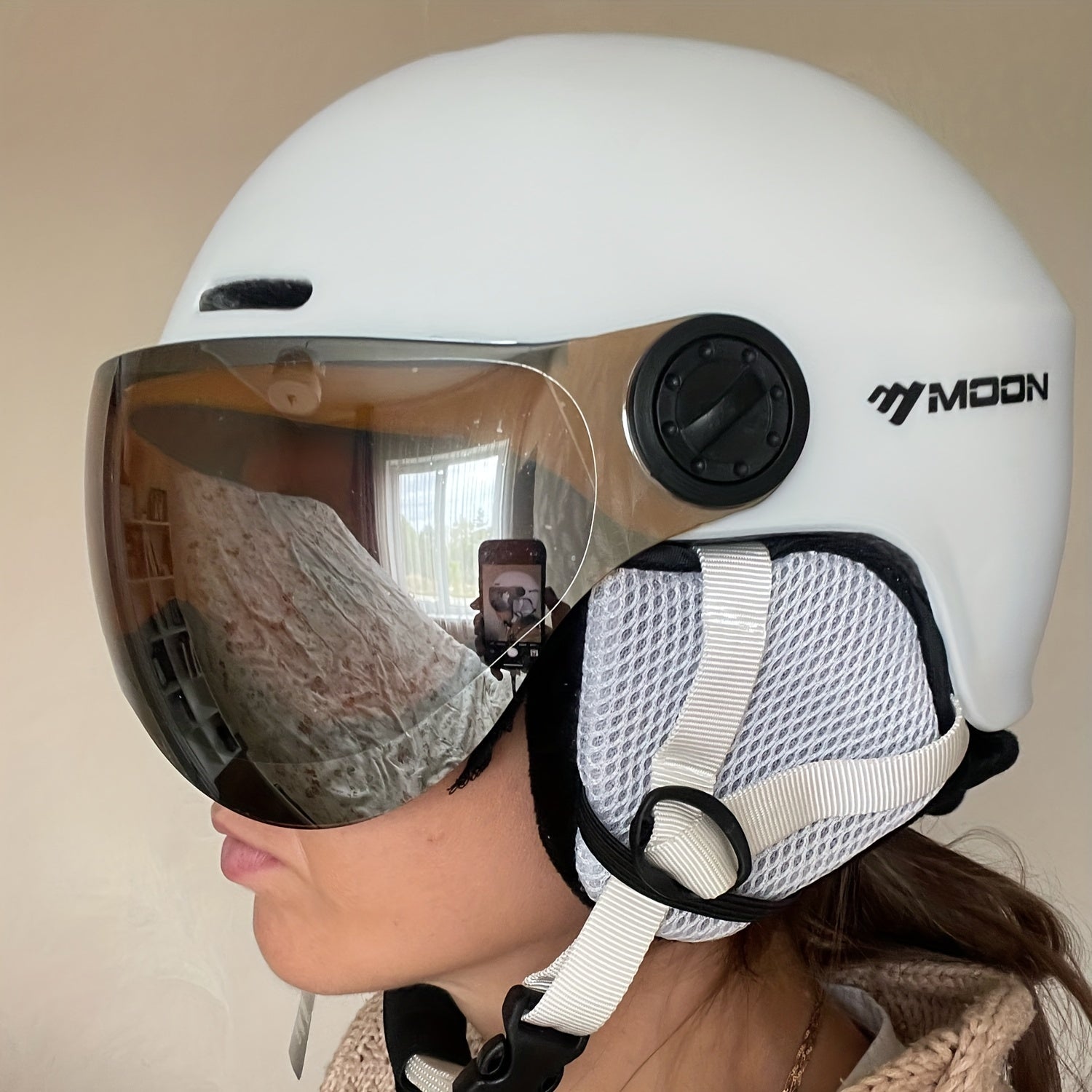 MOON Skiing Helmet Goggles PC EPS High Ski Helmet For Outdoor Sports