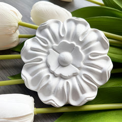 Carving Plaster Decal PU Wall Stickers Embossed Flowers Background
