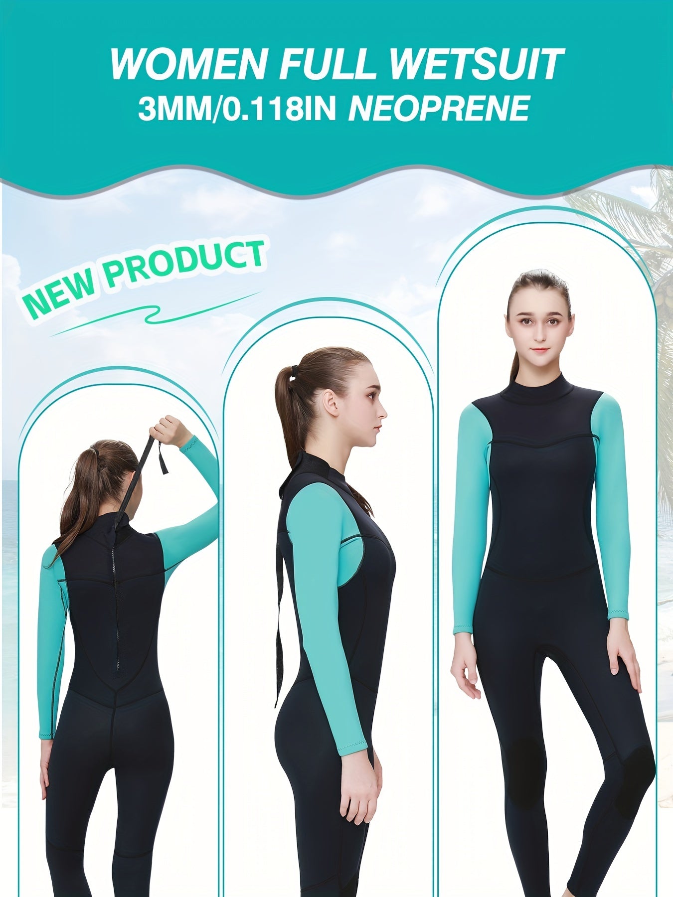 3mm Women's Wetsuit Diving Surfing Scuba Suit