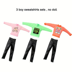 6-Piece Doll Sports Outfits Set for Youngsters - Variety of Styles