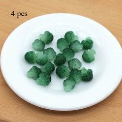 4pcs Mini Broccoli & Vegetable Set Realistic Faux Floral PVC Doll House Decor
