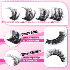 DIY Cluster False Eyelashes Natural 3D Style Lashes Extension