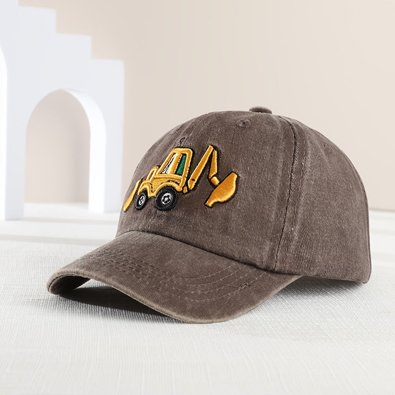 Kids Sunshade Excavator Baseball Cap for Outdoor Activities