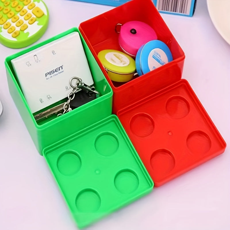 Building Block Shape Storage Box Stackable Desktop Stationery Storage Box