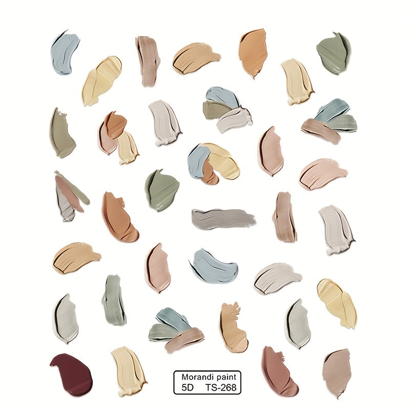 5D Embossed Nail Art Stickers Self Adhesive Nail Art Decorations