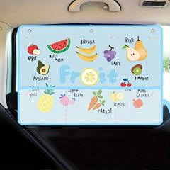 Adjustable Cartoon Car Sun Shade Curtain with Side Window Pocket