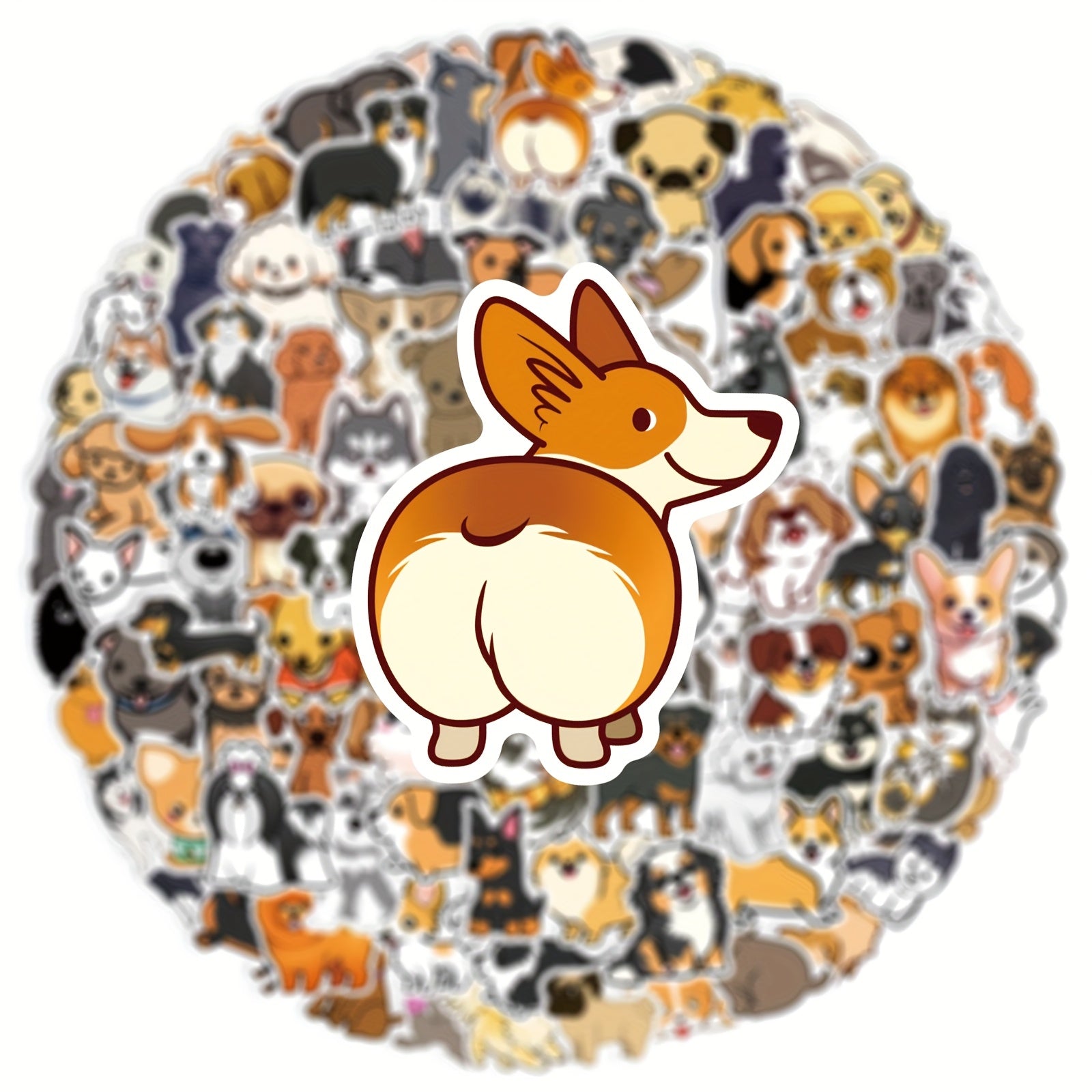 100 Pack Cartoon Dog Vinyl Stickers Self Adhesive Decals