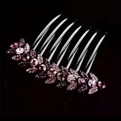 Vintage Rhinestone Crystal Headwear Flower Hair Side Comb Hairpin