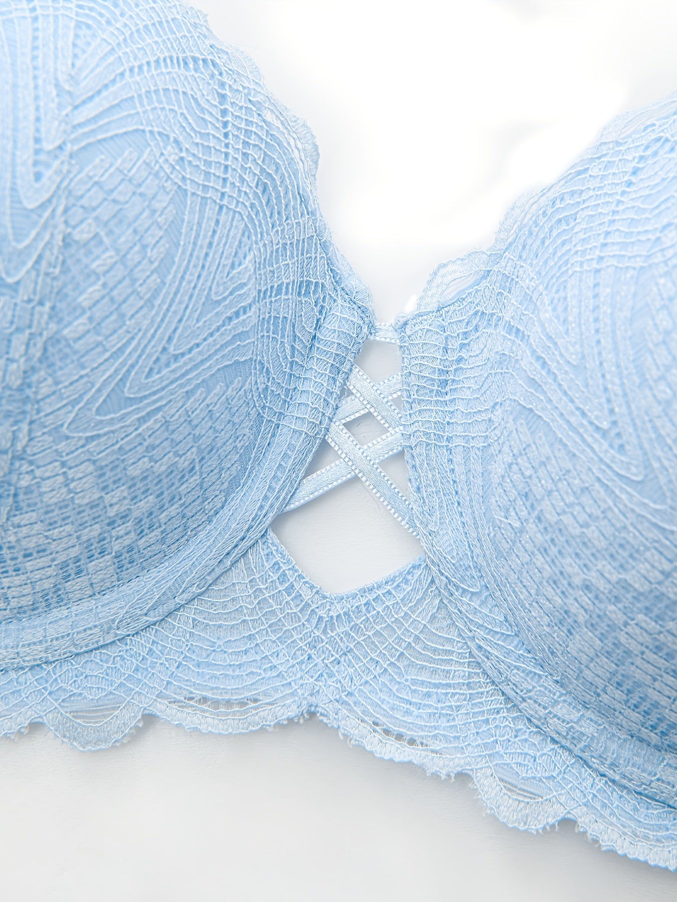 Lace Push Up Bra Comfy & Breathable Cut Out Intimates Bra Women's Lingerie