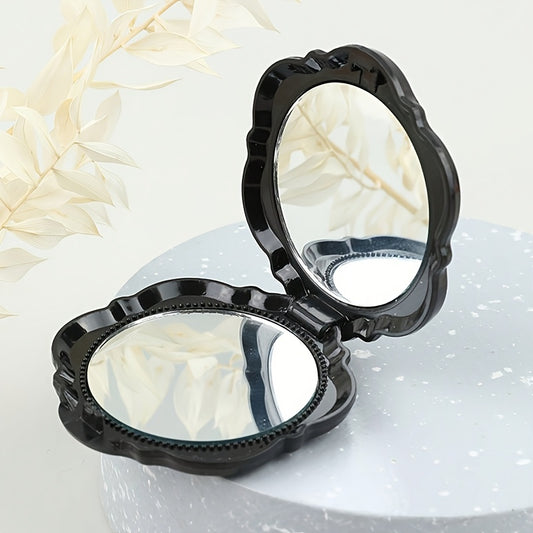 Rose Compact Vanity Makeup Mirror, Travel Cosmetic Mirrors for Pocket or Handbag