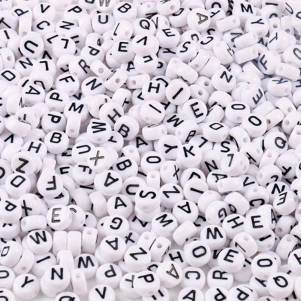 300pcs Round Letter Beads Acrylic Alphabet Number Beads For DIY Jewelry Making