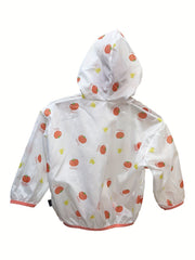 Kid's Hooded Sun Protect Jacket Happy Face Print Coat