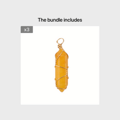 Jade Crystal Hexagonal Column Bullet & Rhombus Pendant