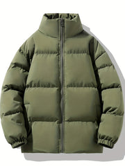 Men's Lightweight Puffer Jacket Stand Collar Winter Warm Outerwear