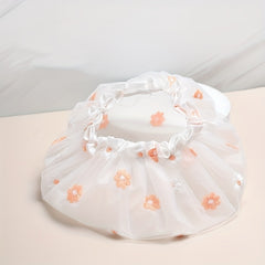 Waterproof Daisy Print Shower Cap 2-Layer Reusable Soft Bath Cap