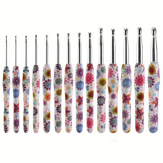 14pcs Crochet Hook Set Soft Handle For Arthritic Hands 2-10mm