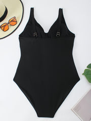  Ruched Cross Front One Piece Swimsuit Tummy Control